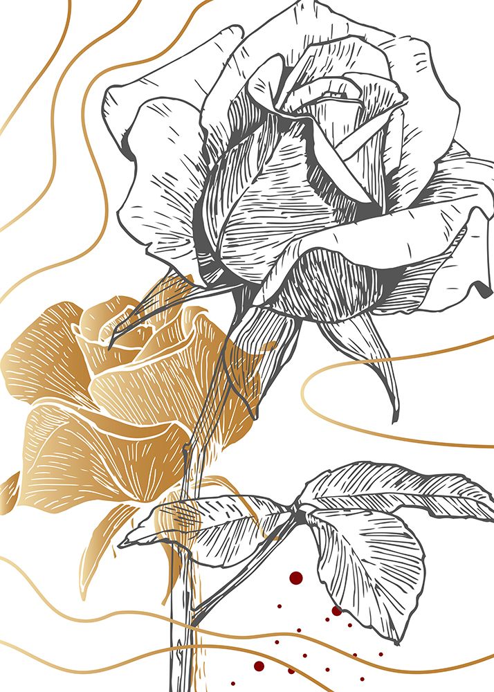 Roses flowers minimal art art print by AcantStudio for $57.95 CAD