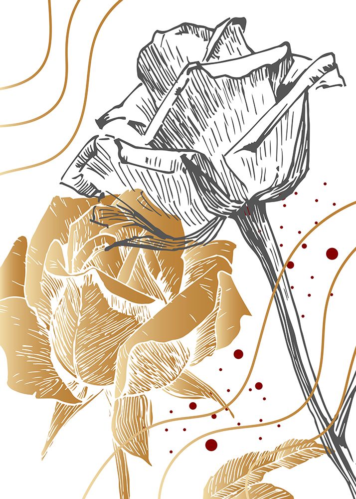 Roses flowers minimal art art print by AcantStudio for $57.95 CAD