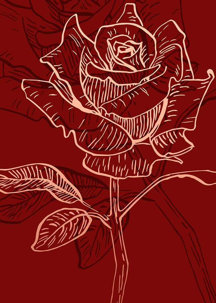 Roses flowers minimal art art print by AcantStudio for $57.95 CAD