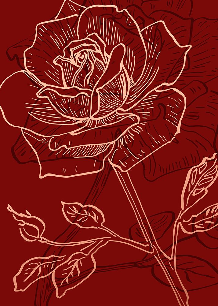 Roses flowers minimal art art print by AcantStudio for $57.95 CAD