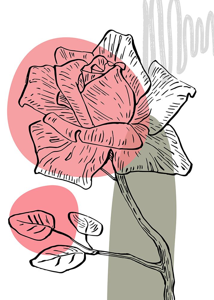 Roses flowers minimal art art print by AcantStudio for $57.95 CAD