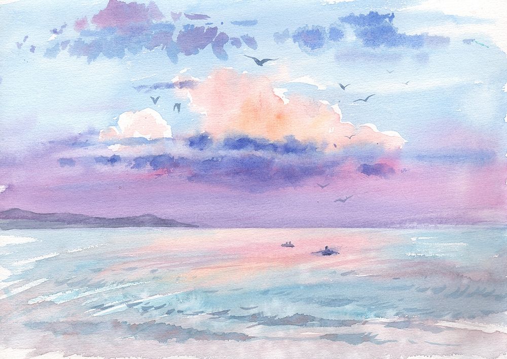 Seascape romantic art print by Samira Yanushkova for $57.95 CAD