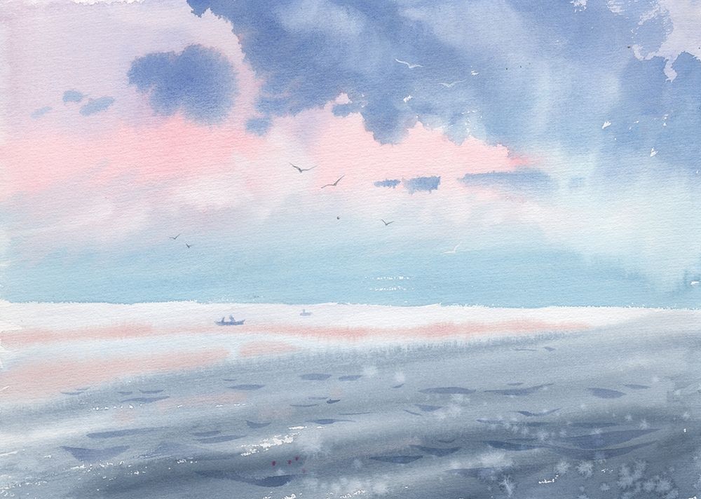 Romantic seascape art print by Samira Yanushkova for $57.95 CAD