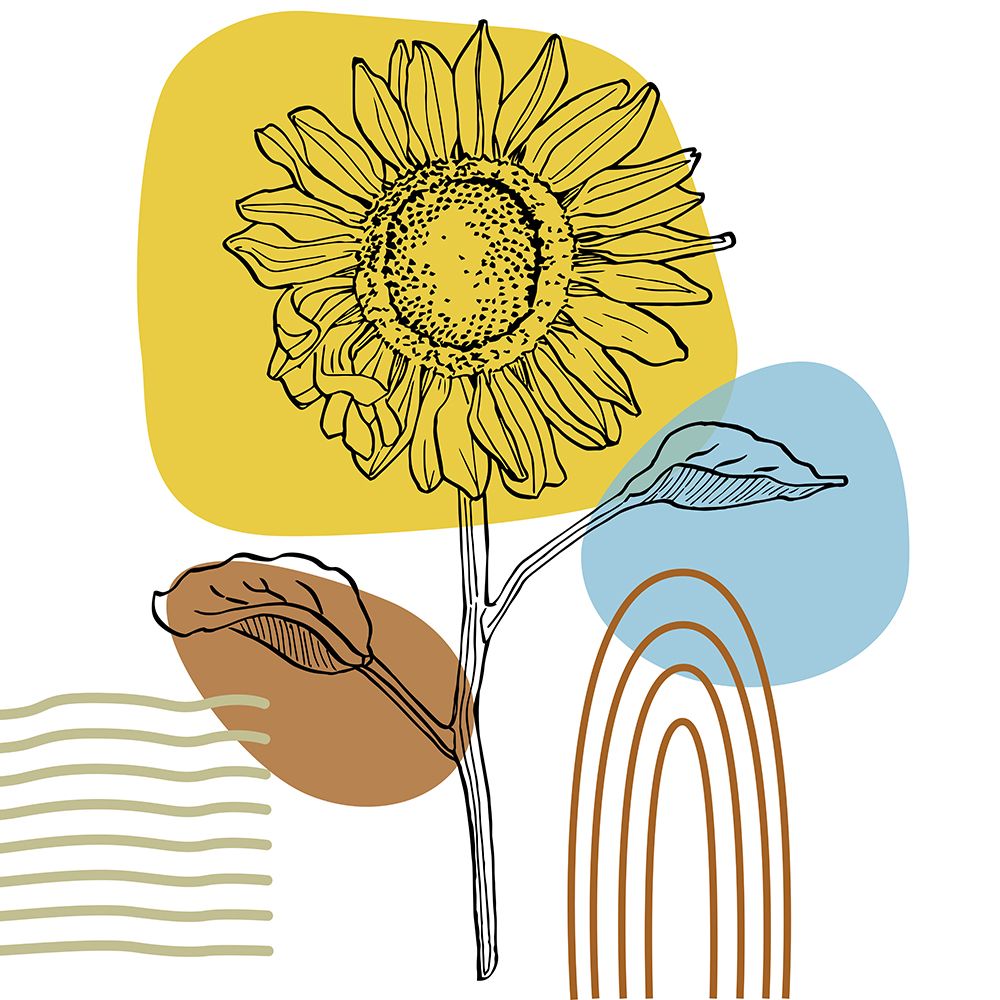 Sunflower minimal art art print by AcantStudio for $57.95 CAD