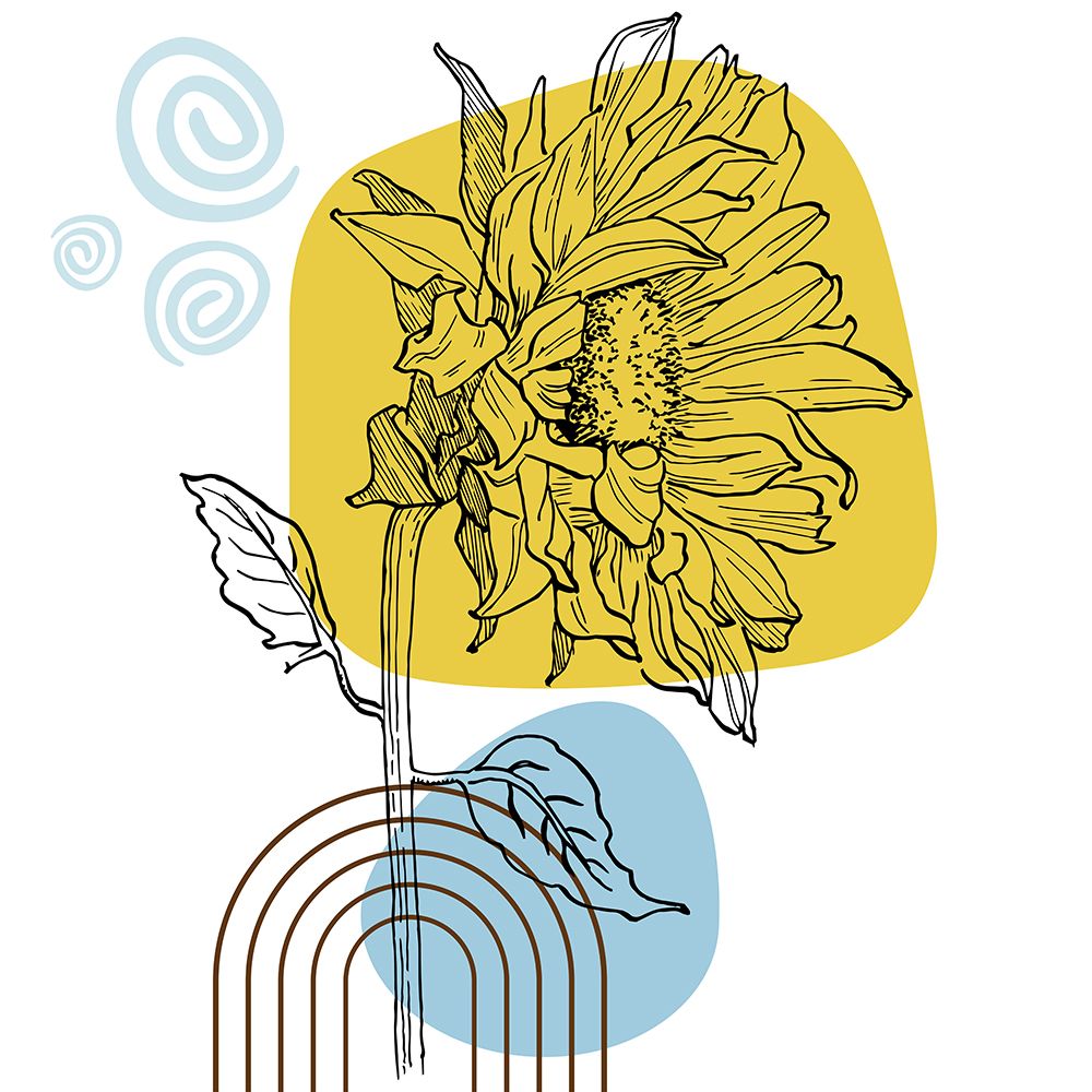Sunflower minimal art art print by AcantStudio for $57.95 CAD