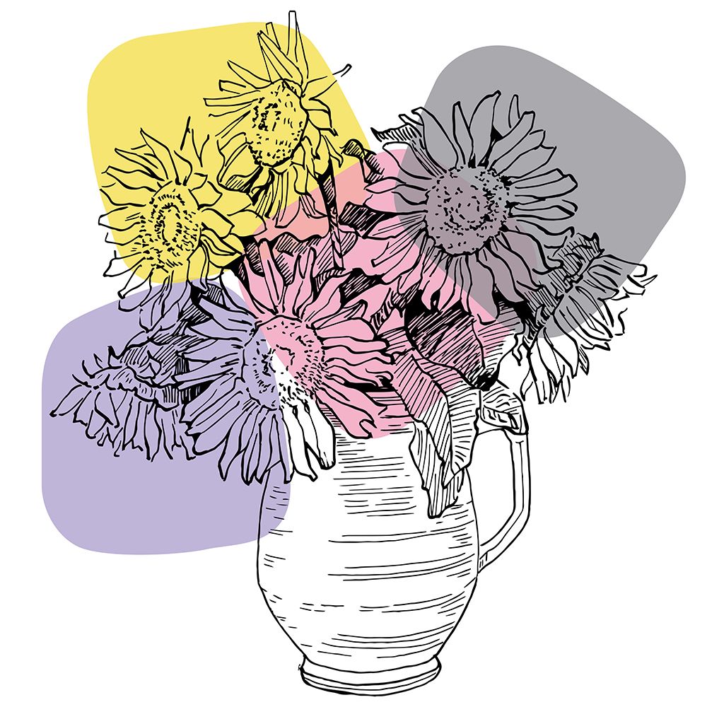 Sunflower minimal art art print by AcantStudio for $57.95 CAD