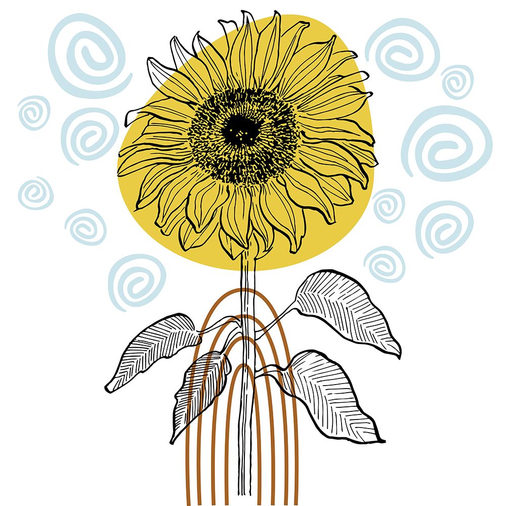 Sunflower minimal art art print by AcantStudio for $57.95 CAD