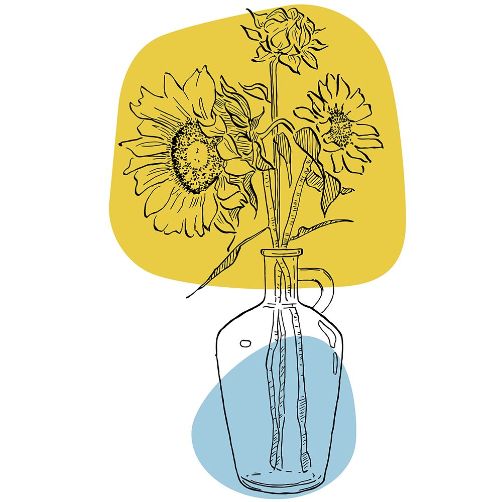 Sunflower minimal art art print by AcantStudio for $57.95 CAD