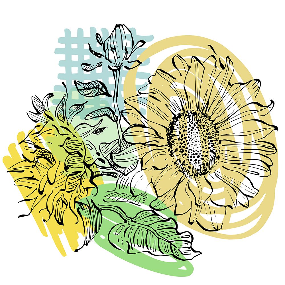 Sunflower minimal art art print by AcantStudio for $57.95 CAD