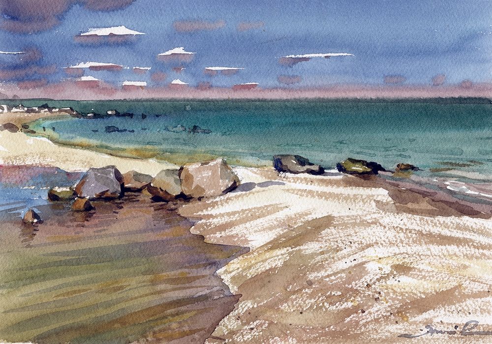 Seascape watercolor art print by Samira Yanushkova for $57.95 CAD