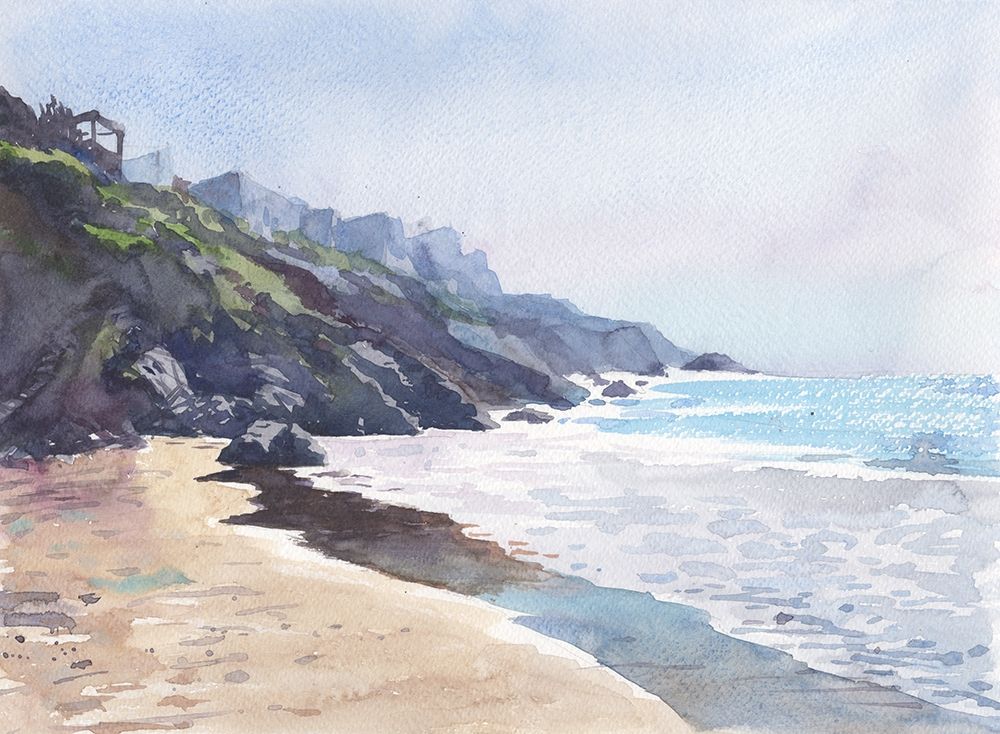 Coast. Seascape Painting art print by Samira Yanushkova for $57.95 CAD