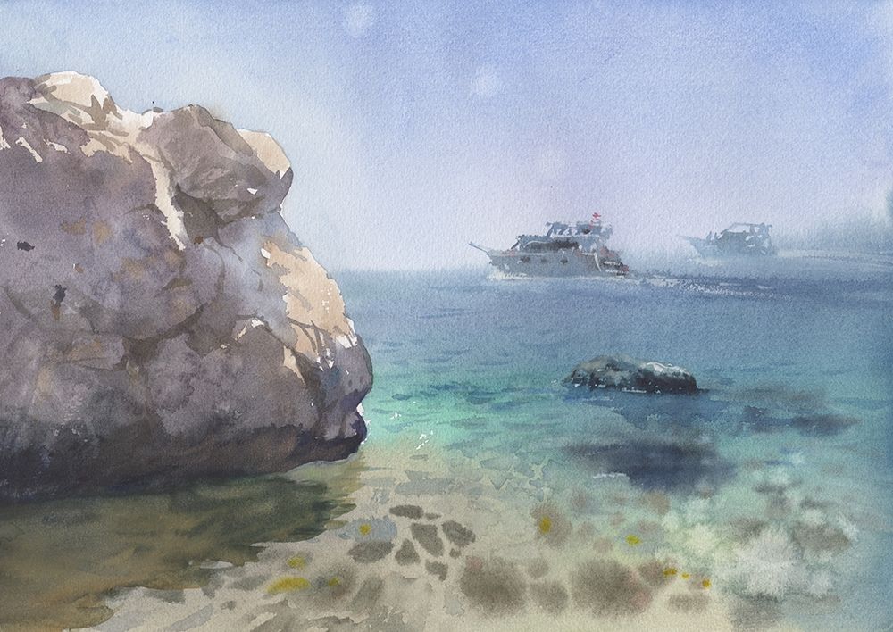 Seascape on the red sea art print by Samira Yanushkova for $57.95 CAD