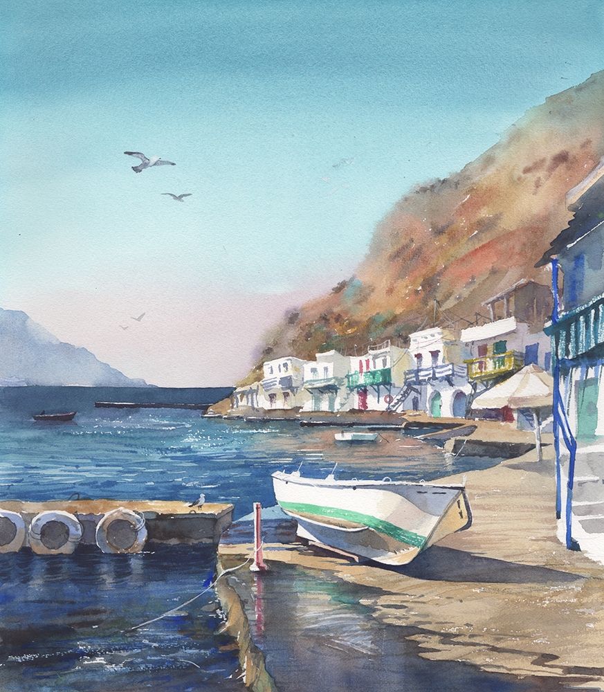 Fishing village art print by Samira Yanushkova for $57.95 CAD