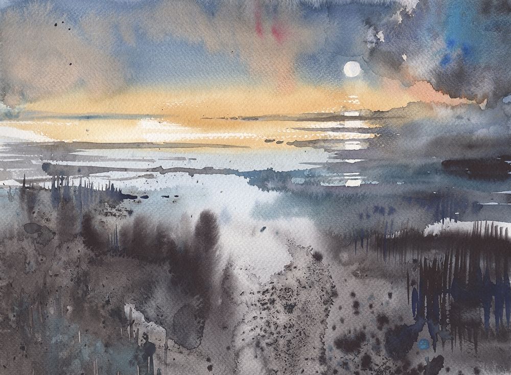 Abstract seascape art print by Samira Yanushkova for $57.95 CAD