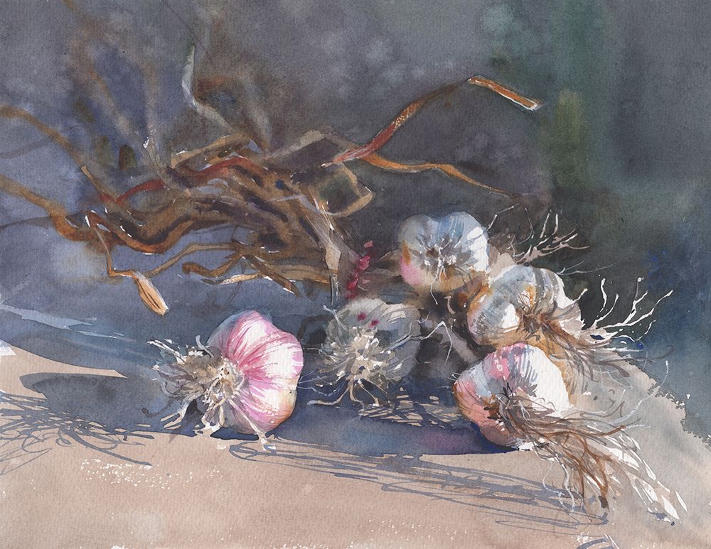 Still Life Garlic art print by Samira Yanushkova for $57.95 CAD