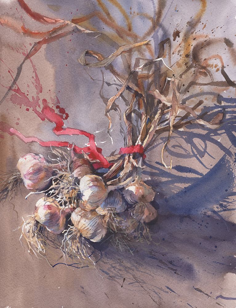 Still Life Garlic 2 art print by Samira Yanushkova for $57.95 CAD