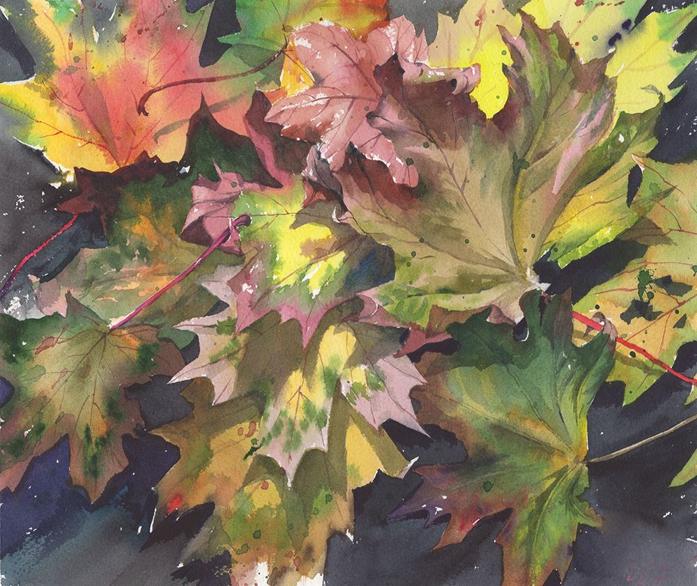 Autumn Leaves art print by Samira Yanushkova for $57.95 CAD