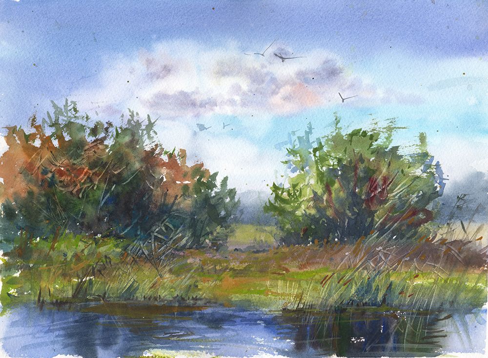 River in the forest art print by Samira Yanushkova for $57.95 CAD