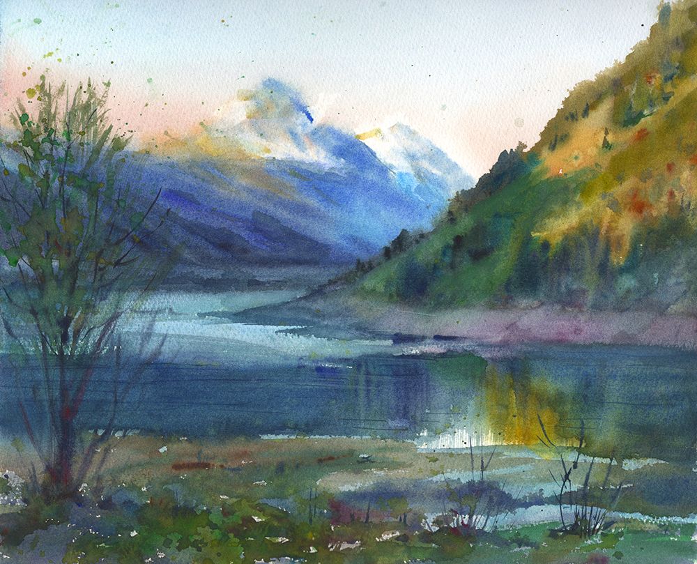 Mountain landscape art print by Samira Yanushkova for $57.95 CAD