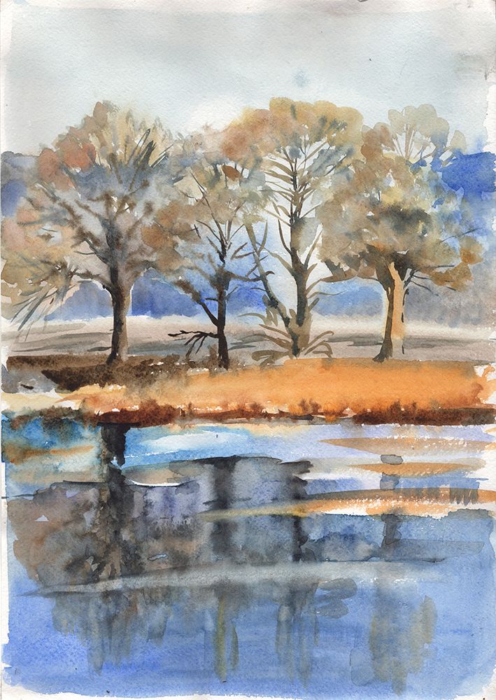 River with trees art print by Samira Yanushkova for $57.95 CAD