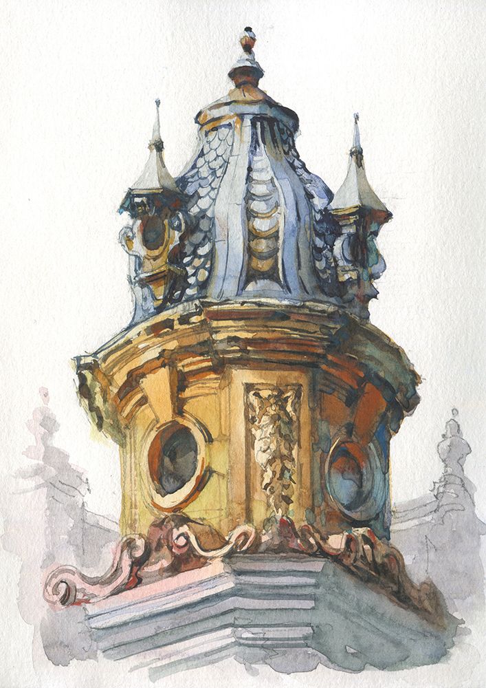 Classical architecture art print by Samira Yanushkova for $57.95 CAD