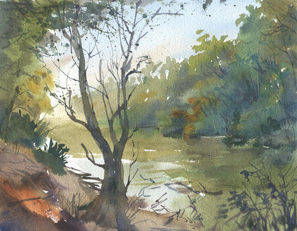 Landscape watercolor art print by Samira Yanushkova for $57.95 CAD