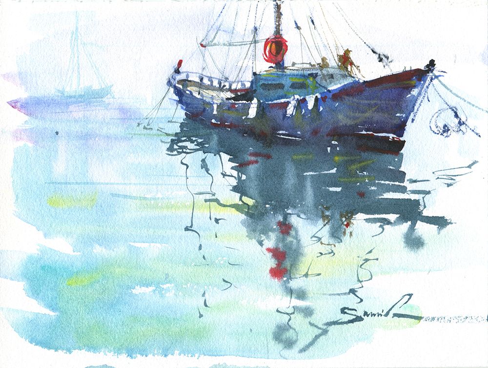 Yacht art print by Samira Yanushkova for $57.95 CAD