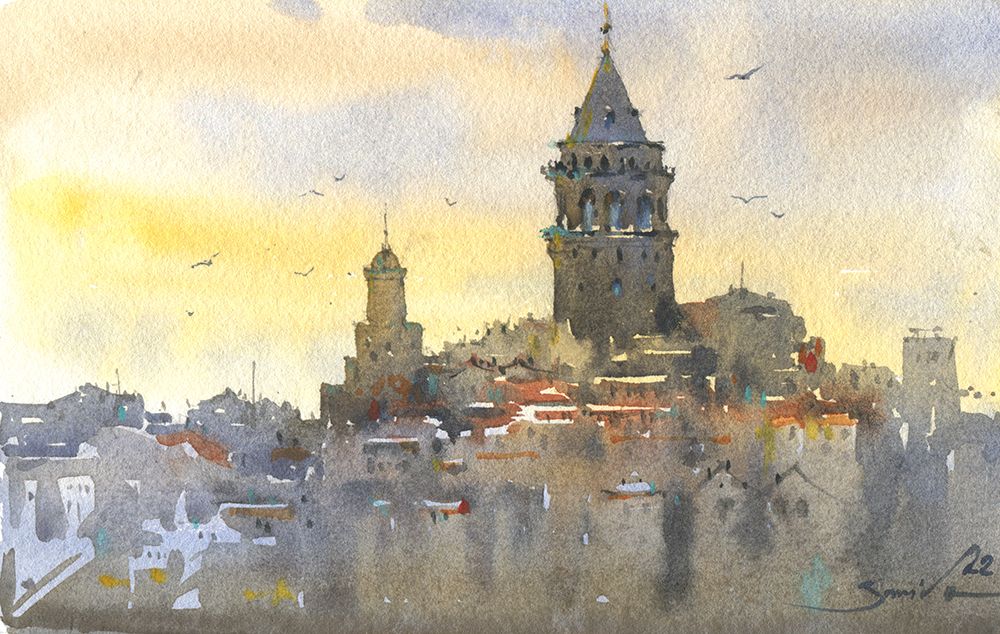 Galata Tower art print by Samira Yanushkova for $57.95 CAD