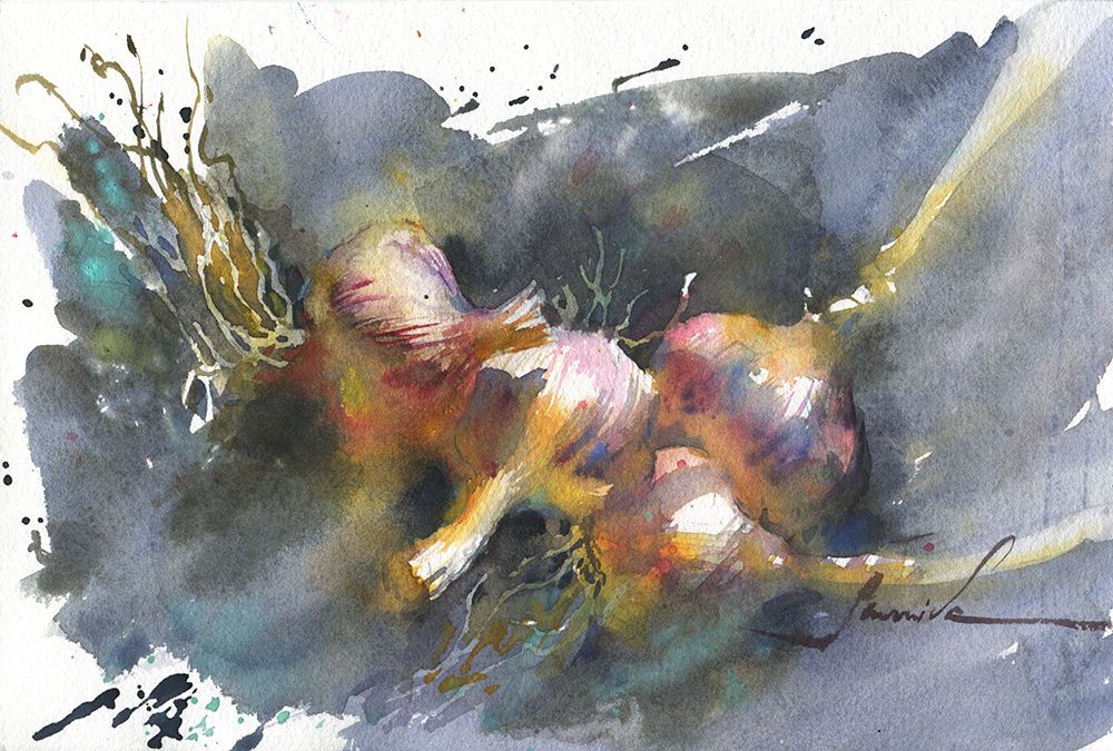 Still life painting watercolor art print by Samira Yanushkova for $57.95 CAD