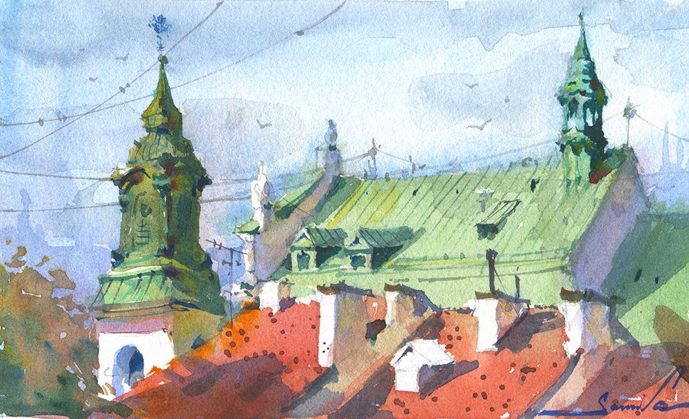 Roofs of the city art print by Samira Yanushkova for $57.95 CAD