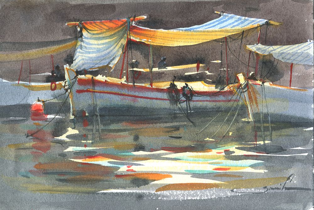 Yacht art print by Samira Yanushkova for $57.95 CAD