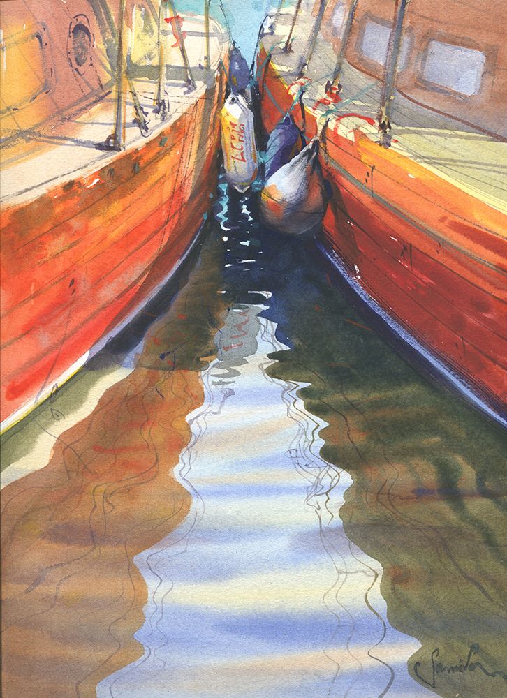 Yachts in the port art print by Samira Yanushkova for $57.95 CAD