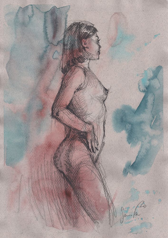 Relaxing Nude art print by Samira Yanushkova for $57.95 CAD