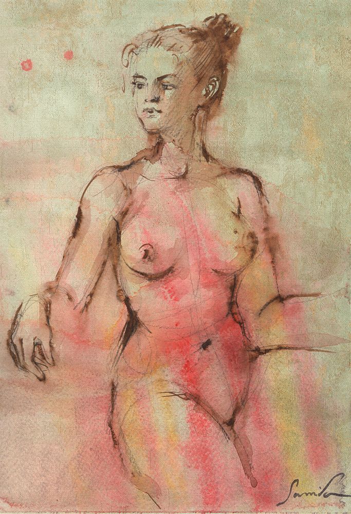 Nude I art print by Samira Yanushkova for $57.95 CAD