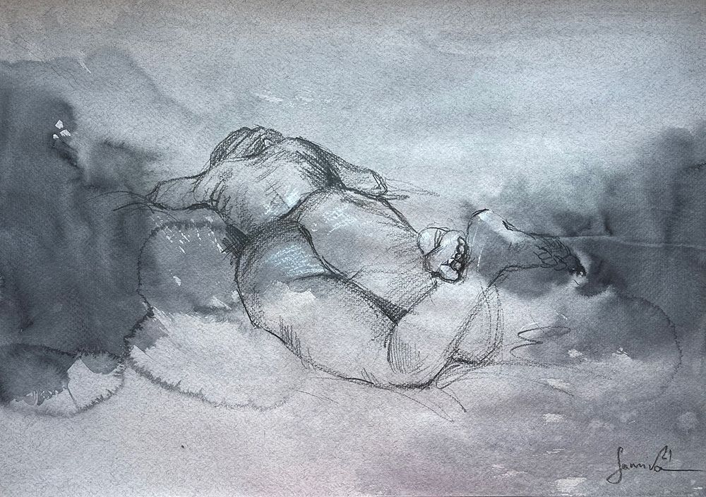 Woman With Naked Back art print by Samira Yanushkova for $57.95 CAD