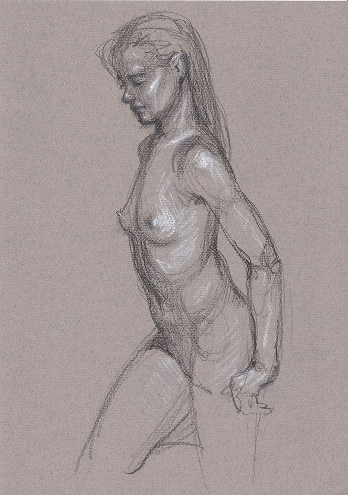 Nude glittering art print by Samira Yanushkova for $57.95 CAD