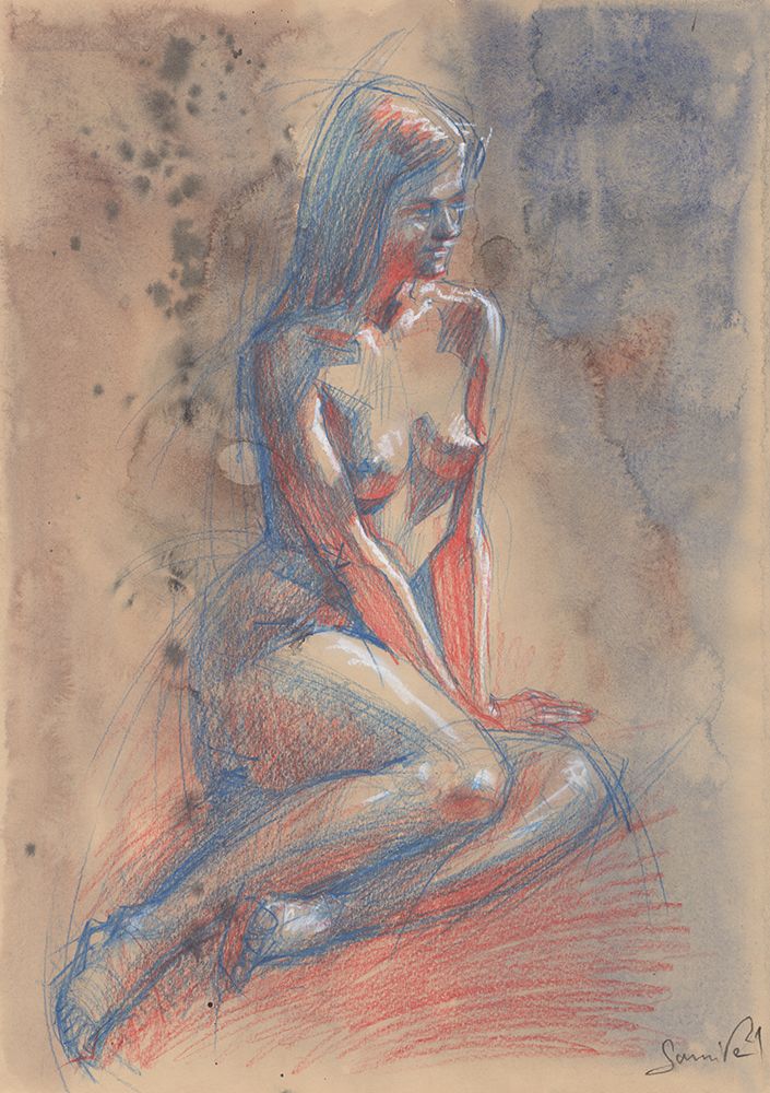 Nude beautiful model. Fantasy art print by Samira Yanushkova for $57.95 CAD