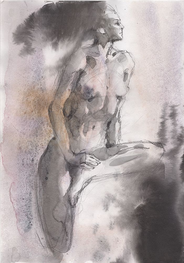 Naked woman girl art print by Samira Yanushkova for $57.95 CAD