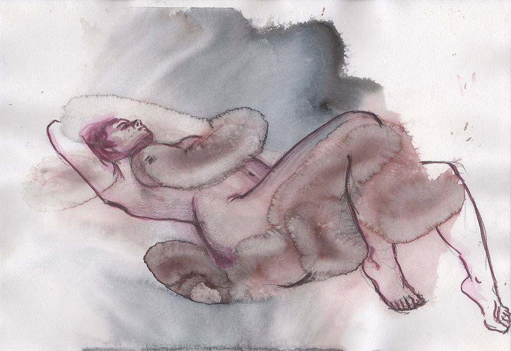 Abstract nude girl I art print by Samira Yanushkova for $57.95 CAD