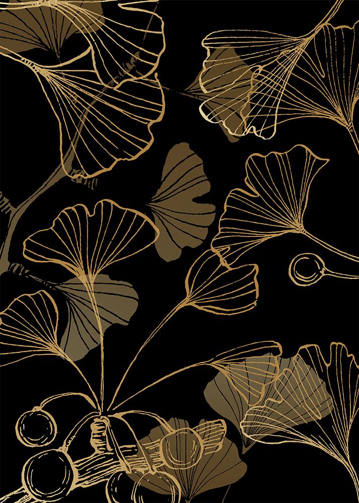 Ginkgo Botanical Mid Century Abstract Geometrical art print by AcantStudio for $57.95 CAD