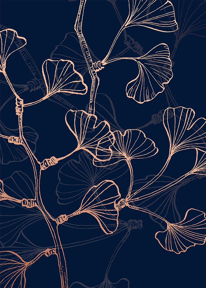Ginkgo Minimal Contemporary Botanical Floral art print by AcantStudio for $57.95 CAD