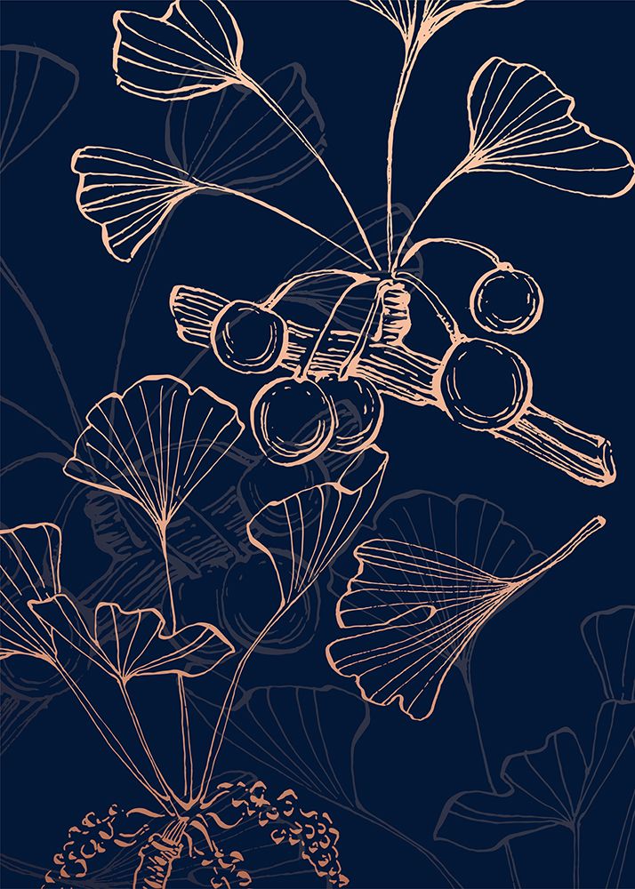 Ginkgo Abstract Geometric Nordic art print by AcantStudio for $57.95 CAD