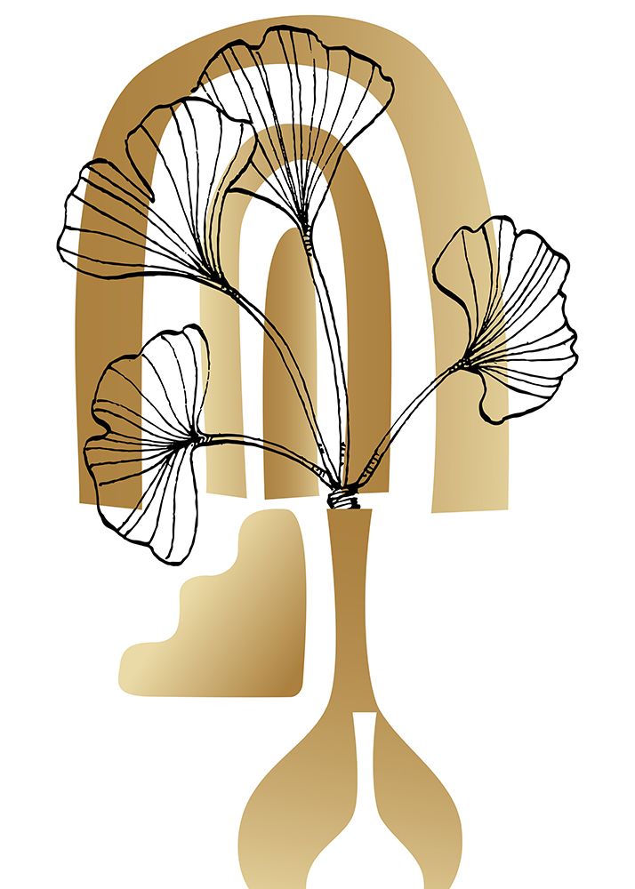 Ginkgo Abstract Botanical art print by AcantStudio for $57.95 CAD