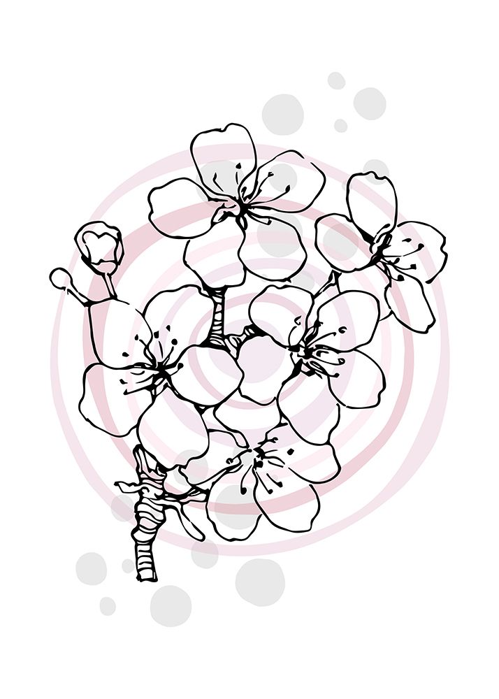 Sakura minimal art print by AcantStudio for $57.95 CAD