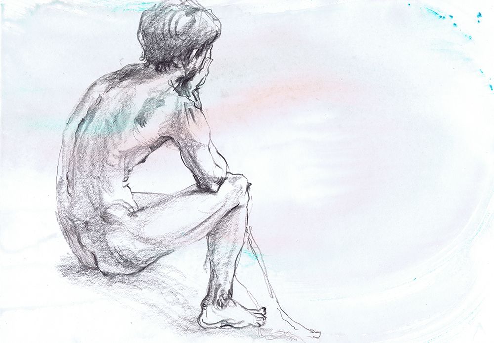 intricate male body sketches art print by Samira Yanushkova for $57.95 CAD