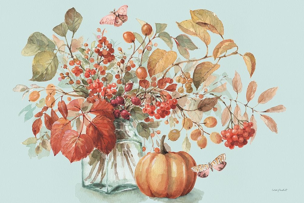 Autumn in Nature 01 on Aqua art print by Lisa Audit for $57.95 CAD