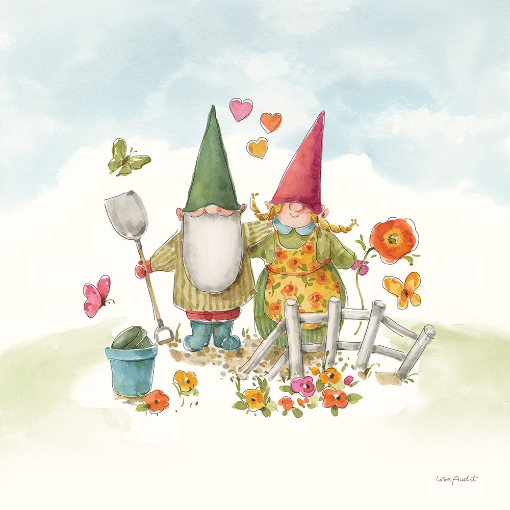 Everyday Gnomes II-Garden art print by Lisa Audit for $57.95 CAD
