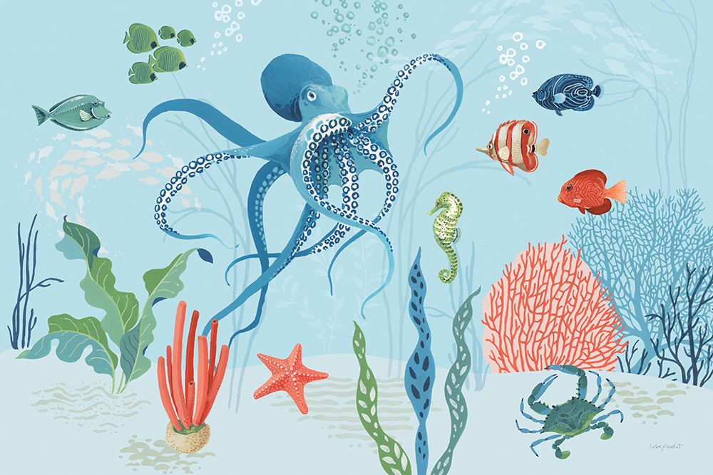 Free As the Ocean I on Blue art print by Lisa Audit for $57.95 CAD