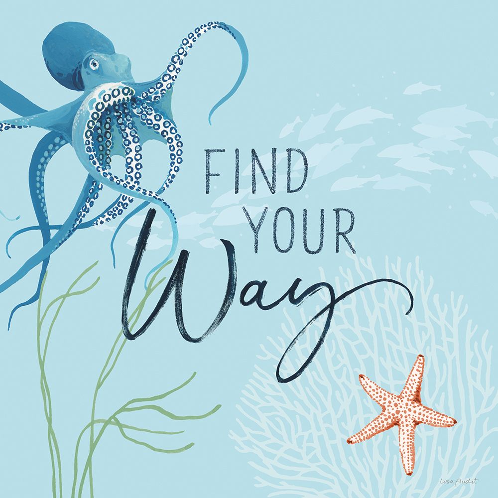 Free As the Ocean VI on Blue art print by Lisa Audit for $57.95 CAD
