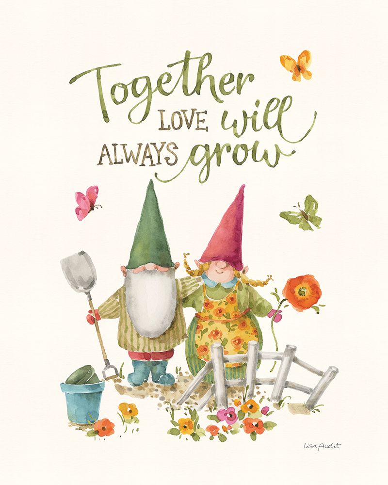 Garden Gnomes III art print by Lisa Audit for $57.95 CAD